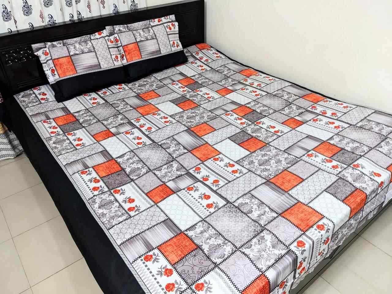 100% Twill cotton new bedsheets (৩ পিসের সেট)